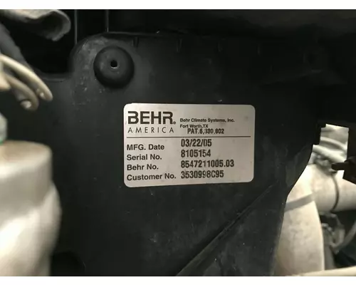 International 8600 Heater Assembly