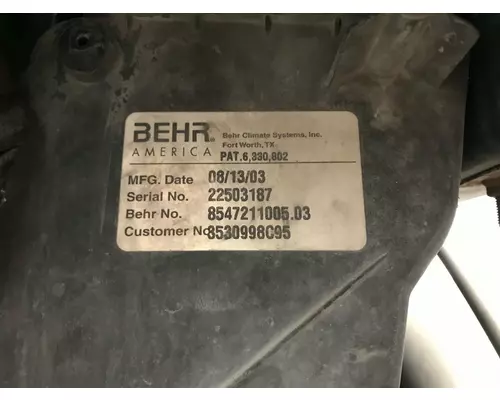 International 8600 Heater Assembly