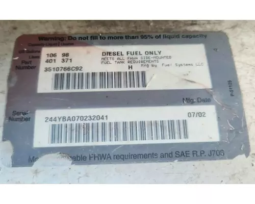 International 9100I Fuel Tank