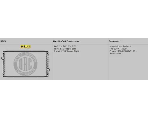 Intercooler INTERNATIONAL 9200/9400_NV7C Valley Heavy Equipment