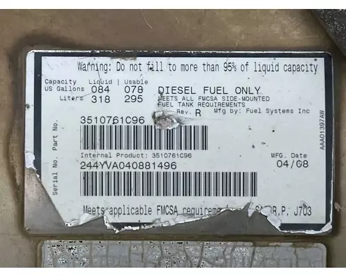 International 9200I Fuel Tank