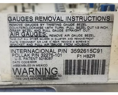 International 9200I Instrument Cluster