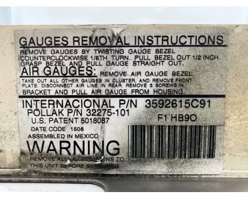 International 9200I Instrument Cluster