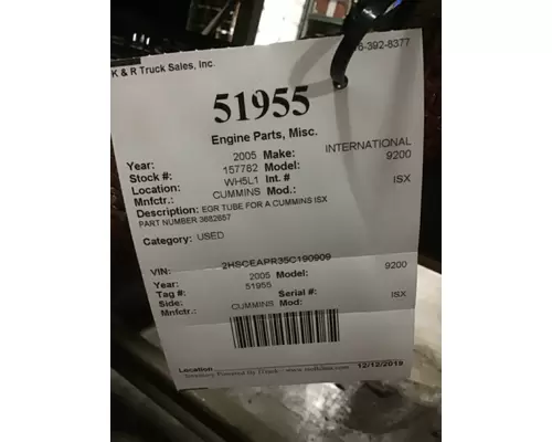 Engine Parts, Misc. INTERNATIONAL 9200 K &amp; R Truck Sales, Inc.