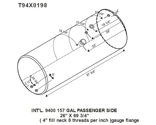 Fuel Tank INTERNATIONAL 9400 1987-1996 LKQ Wholesale Truck Parts