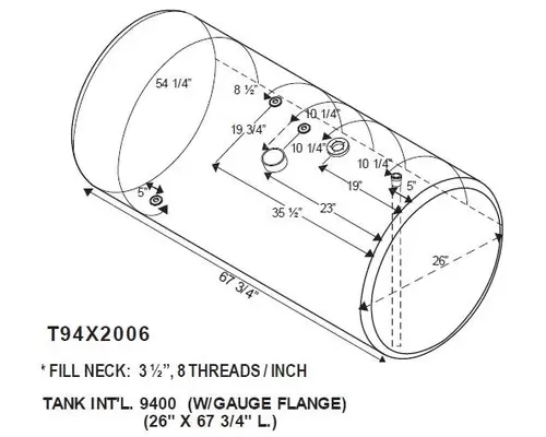 Fuel Tank INTERNATIONAL 9400 1987-1996 LKQ Heavy Duty Core