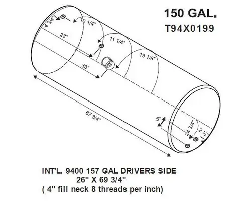 Fuel Tank INTERNATIONAL 9400 1987-1996 LKQ Plunks Truck Parts And Equipment - Jackson