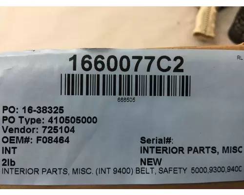 Interior Parts, Misc. INTERNATIONAL 9400 Marshfield Transportation Products