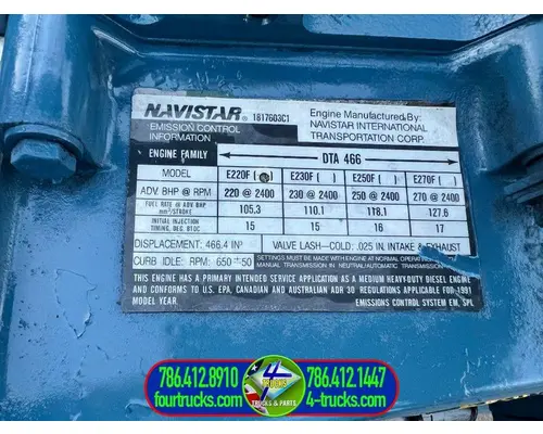 International DT 466A Engine Assembly