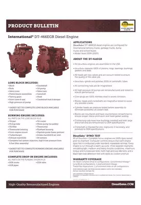 International DT 466EGR Engine Assembly