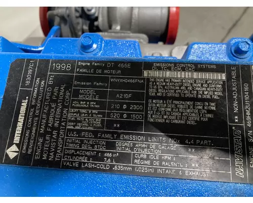 International DT466E Engine Assembly