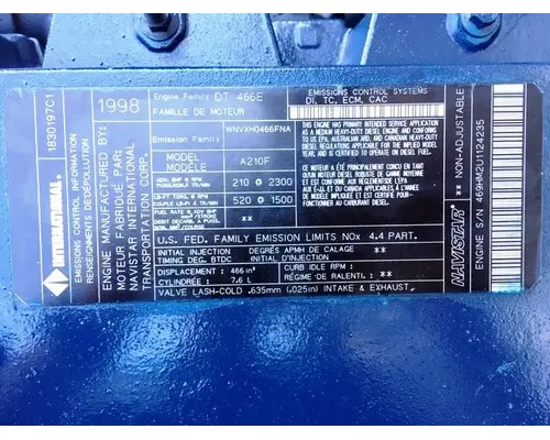 International DT466 Engine Assembly