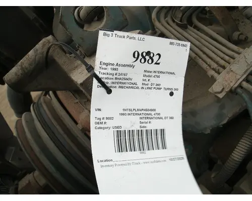 Engine Assembly INTERNATIONAL DT 360 Big 3 Truck Parts, LLC