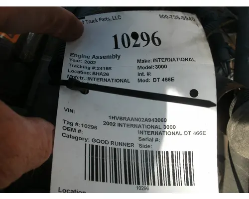 Engine Assembly INTERNATIONAL DT 466E Big 3 Truck Parts, LLC