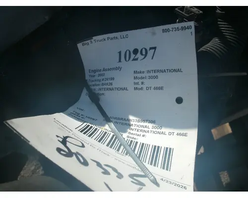 Engine Assembly INTERNATIONAL DT 466E Big 3 Truck Parts, LLC