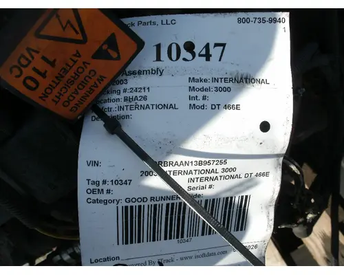 Engine Assembly INTERNATIONAL DT 466E Big 3 Truck Parts, LLC