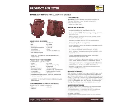 Engine Assembly International DT 466EGR Heavy Quip, Inc. dba Diesel Sales