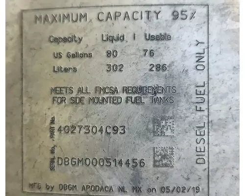 International LT625 Fuel Tank