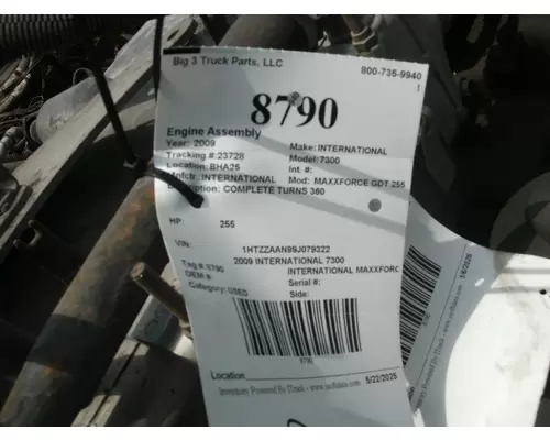 Engine Assembly INTERNATIONAL MAXXFORCE GDT 255 Big 3 Truck Parts, LLC