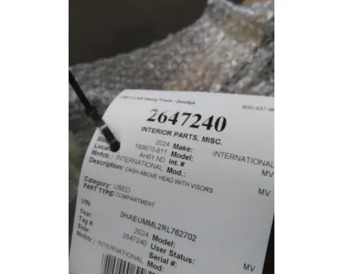 Interior Parts, Misc. INTERNATIONAL MV LKQ Heavy Truck - Goodys