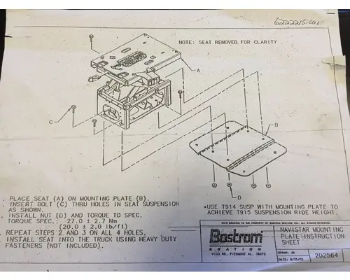 International PROSTAR Seat (non-Suspension)