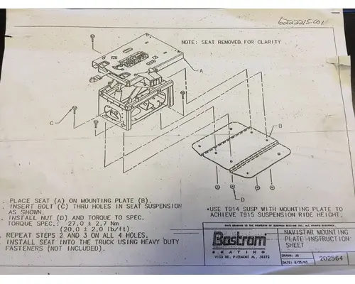International PROSTAR Seat (non-Suspension)