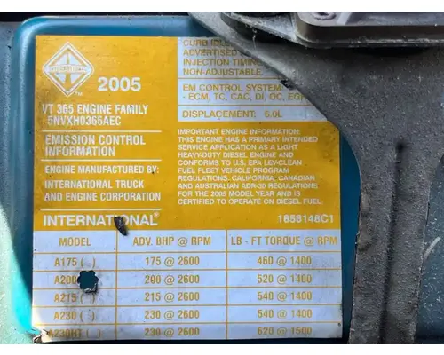 International VT365 Engine Assembly