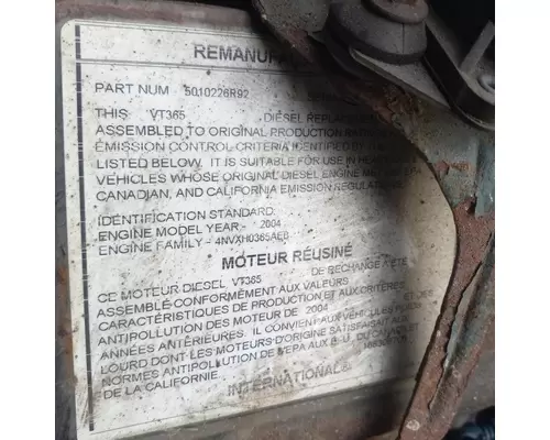 International VT365 Engine Assembly