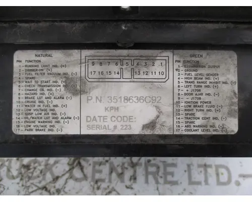 International WORKHORSE Instrument Cluster