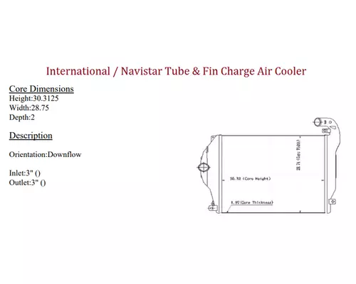 Charge Air Cooler (ATAAC) INTERNATIONAL WorkStar 7300 Frontier Truck Parts