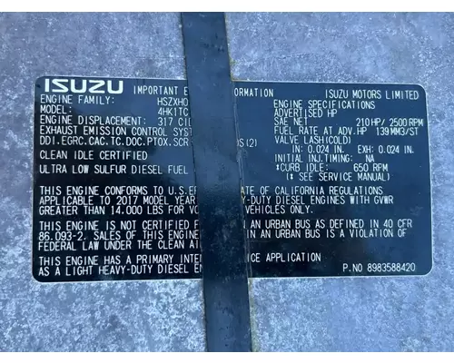 Isuzu 4HK1-TC Engine Assembly