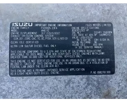 Isuzu 4HK1-TC Engine Assembly