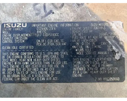 Isuzu 4HK1-TC Engine Assembly