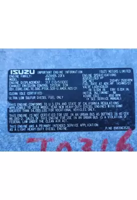 Isuzu 4HK1-TC Engine Assembly