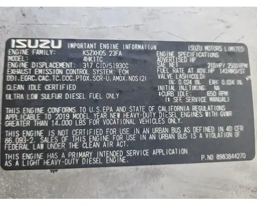 Isuzu 4HK1-TC Engine Assembly