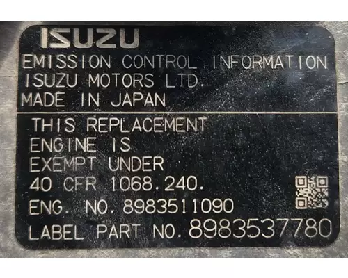 Isuzu 4HK1-TC Engine Assembly