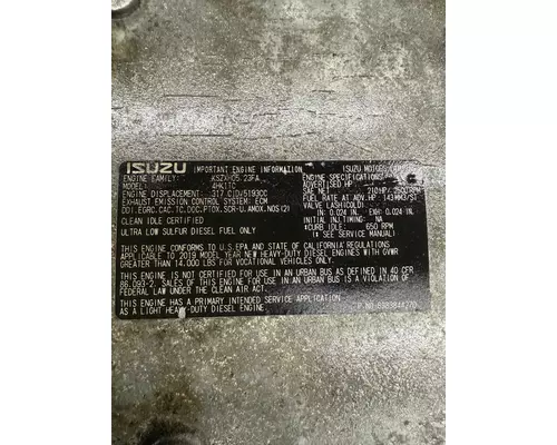 Isuzu 4HK1TC Engine Assembly