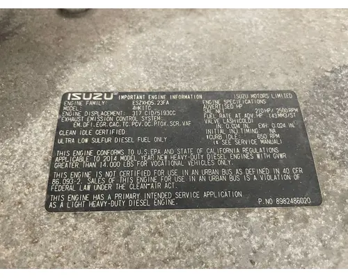 Isuzu 4HK1TC Engine Assembly