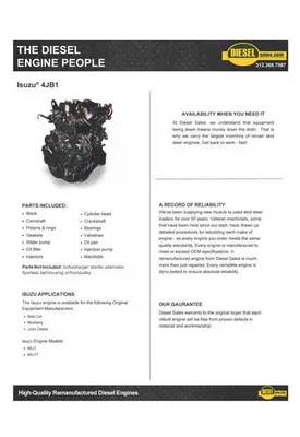 Isuzu 4JB1 Engine Assembly