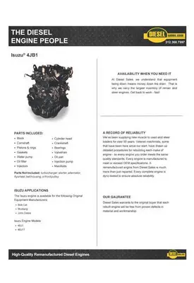Isuzu 4JB1 Engine Assembly