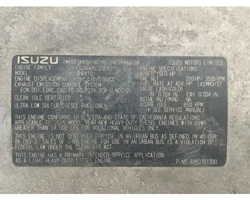 Engine Assembly Isuzu 4HK1-TC Complete Recycling Group LLC