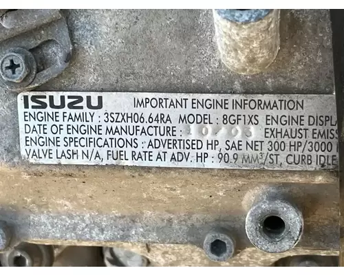 Isuzu 8GF1XS Engine Assembly