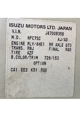 Isuzu G-73 Axle Housing (Rear)