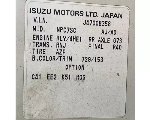 Isuzu G-73 Rears (Rear)