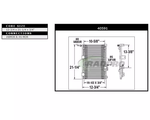 Air Conditioner Condenser ISUZU NPR LKQ Evans Heavy Truck Parts