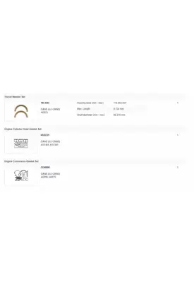 JI CASE A504BD Engine Reman Kit