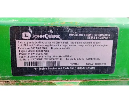 JOHN DEERE 4045TF270B Engine Assembly