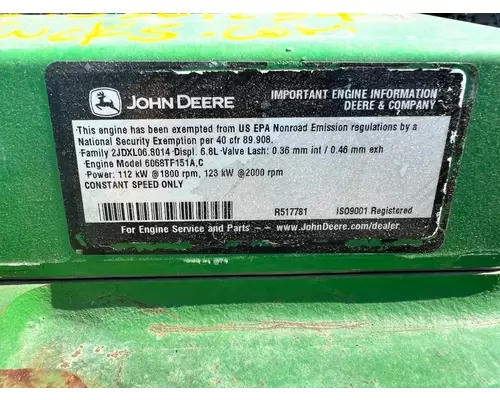 JOHN DEERE 6068T Engine Assembly