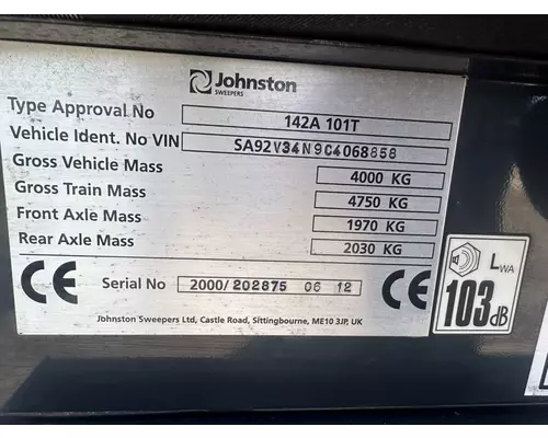 JOHNSTON C201 Sweeper Heavy Equipment