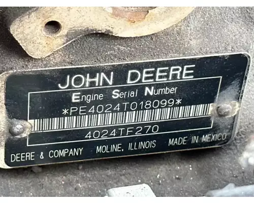 John Deere 4024TF270C Engine Assembly